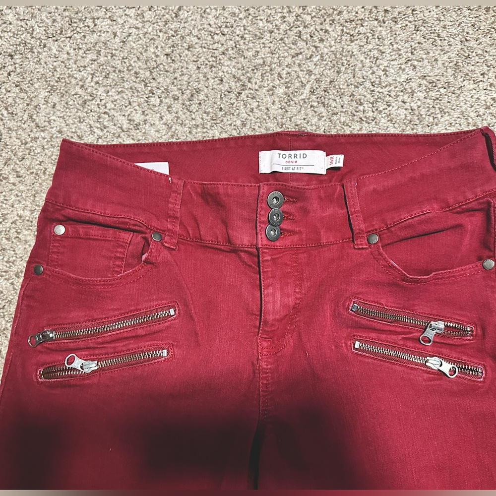 Burgundy jeggings size 16R